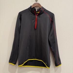 Salomon Acti Therm Half Zip Pullover Mens L Gray Performance Running Training